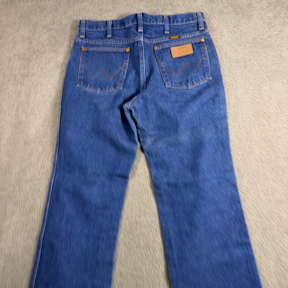 Wrangler 936PWD Cowboy Cut Slim Fit Blue Jeans Mens 31x30 Made in USA Fabric